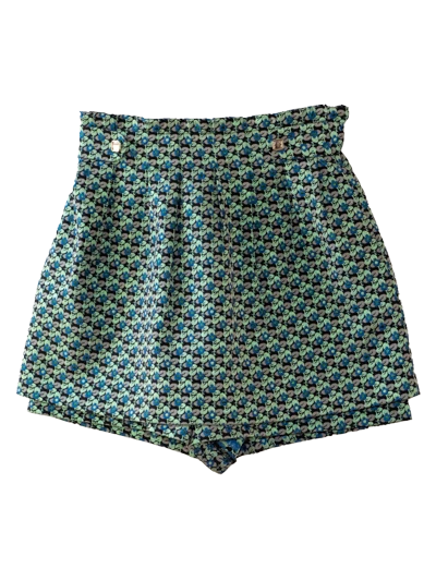 Skort Maje Green Flower Pattern